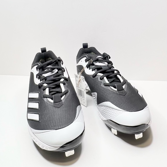 Adidas Men’s Icon 6 Bounce Metal Cleats Black/White Size 13.5 - Picture 3 of 9